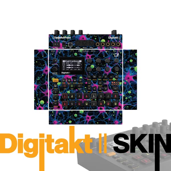 Neon Neural Pulse vinyl skin for Elektron Digitakt II