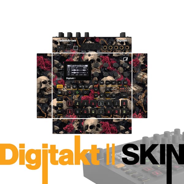 Skull Rose Relic vinyl skin for Elektron Digitakt II