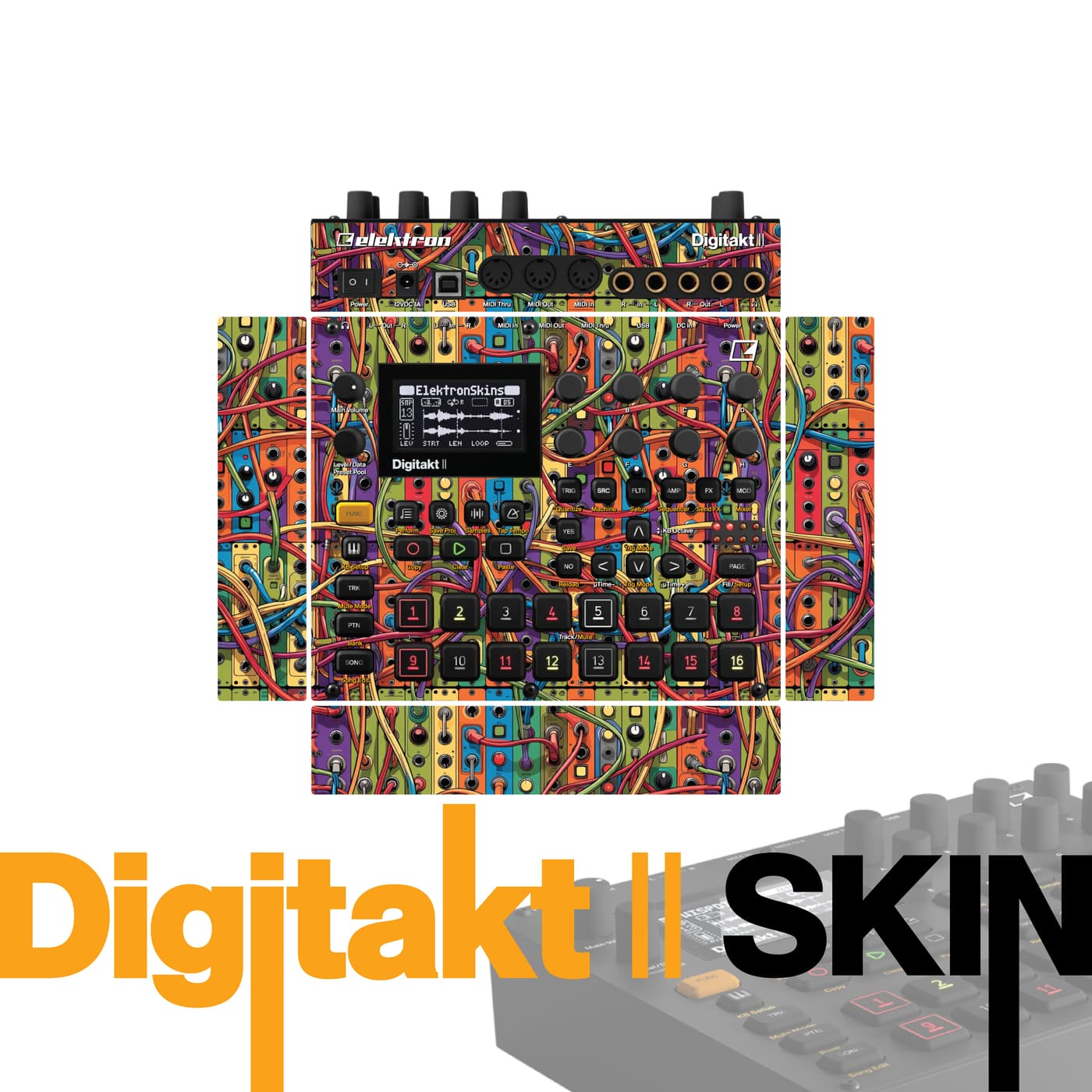 Carnival Wiring Maze vinyl skin for Elektron Digitakt II