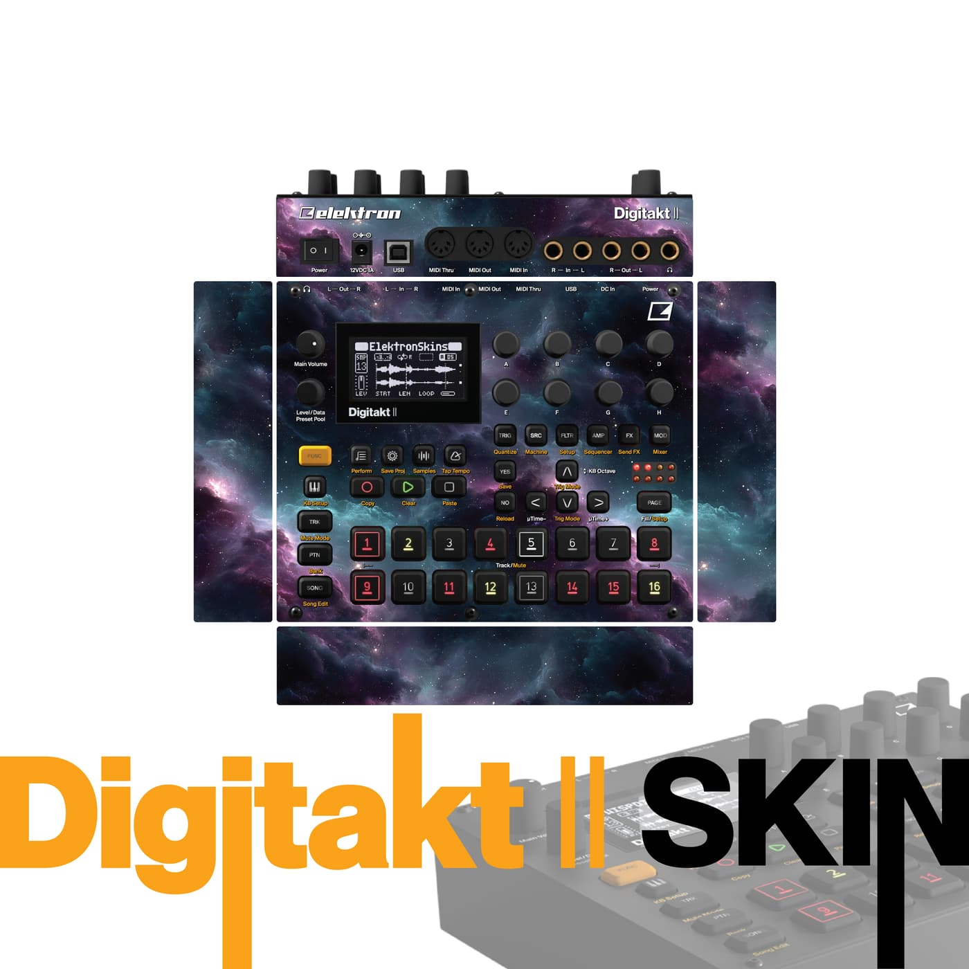 Cosmic Nebula Fade vinyl skin for Elektron Digitakt II