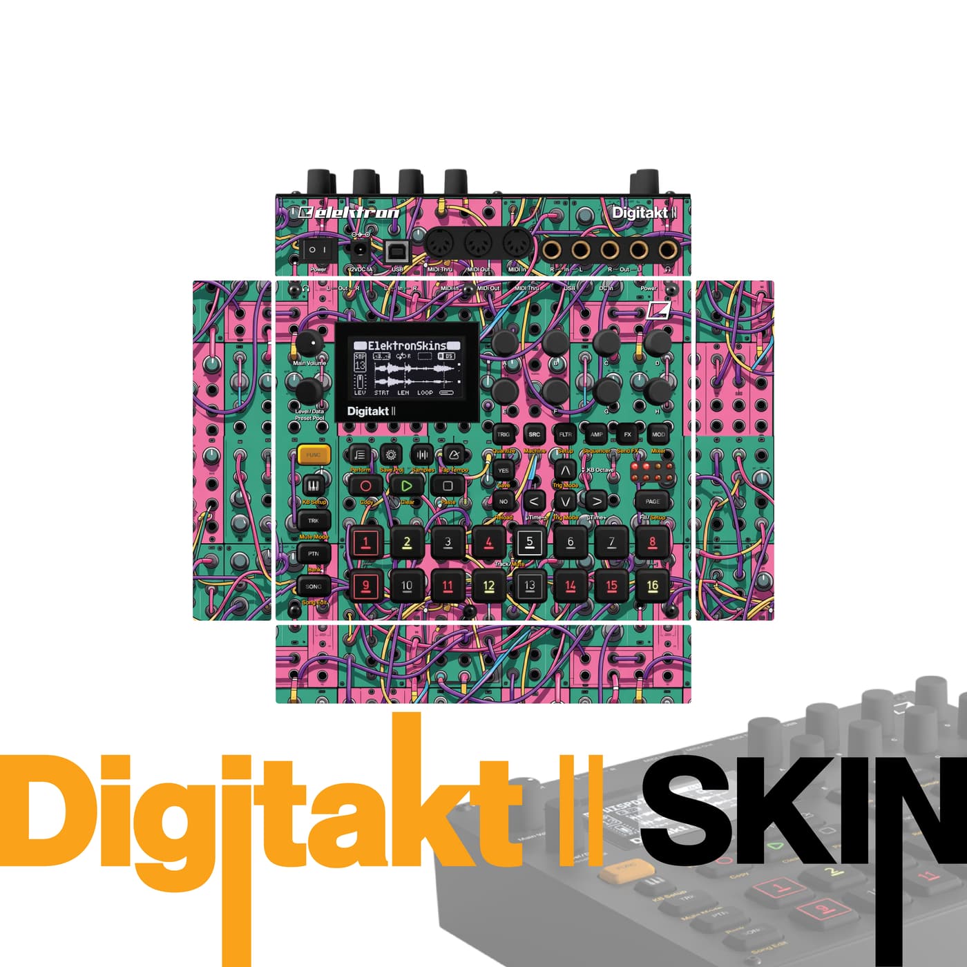Cotton Candy Circuitry vinyl skin for Elektron Digitakt II