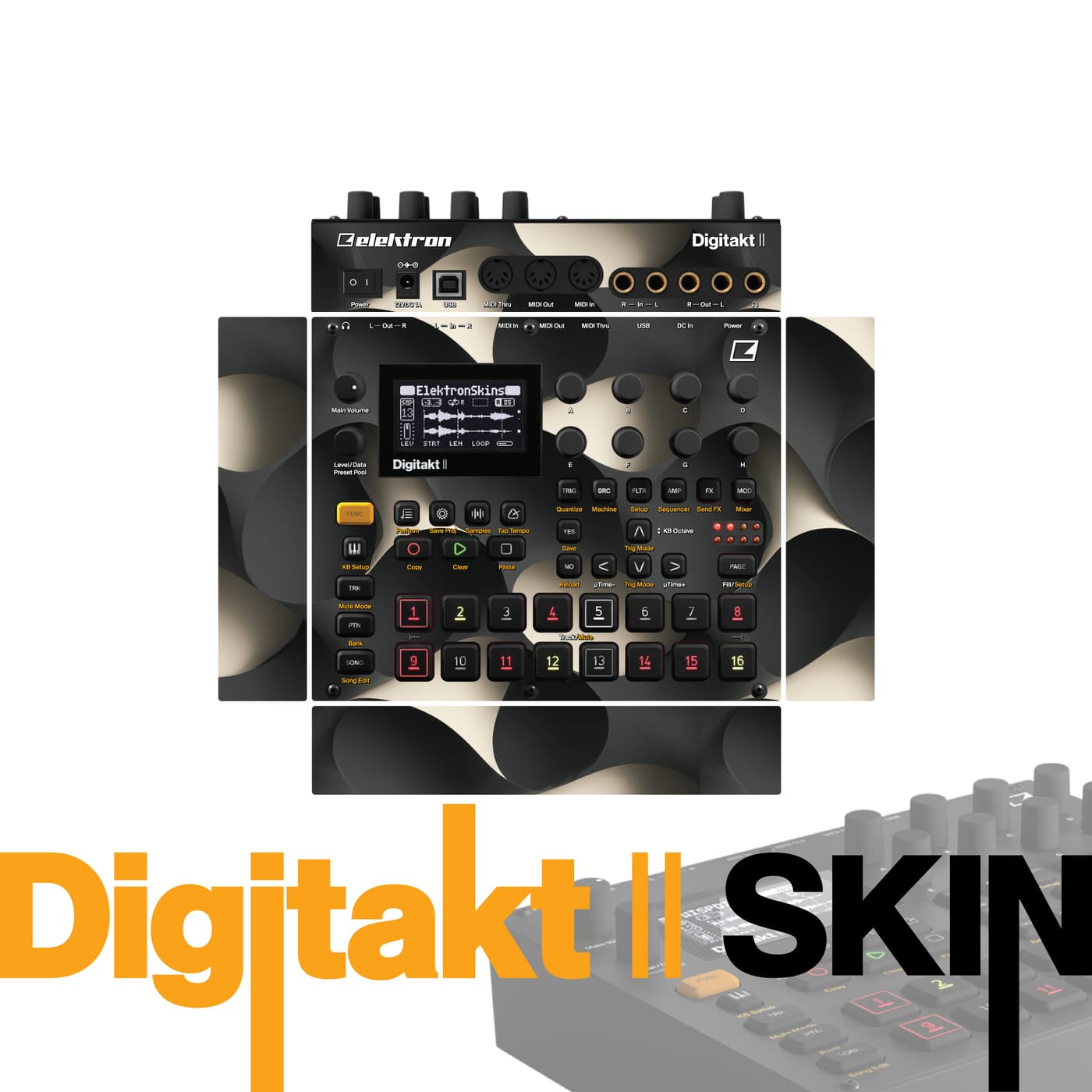 Desert Camo vinyl skin for Elektron Digitakt II