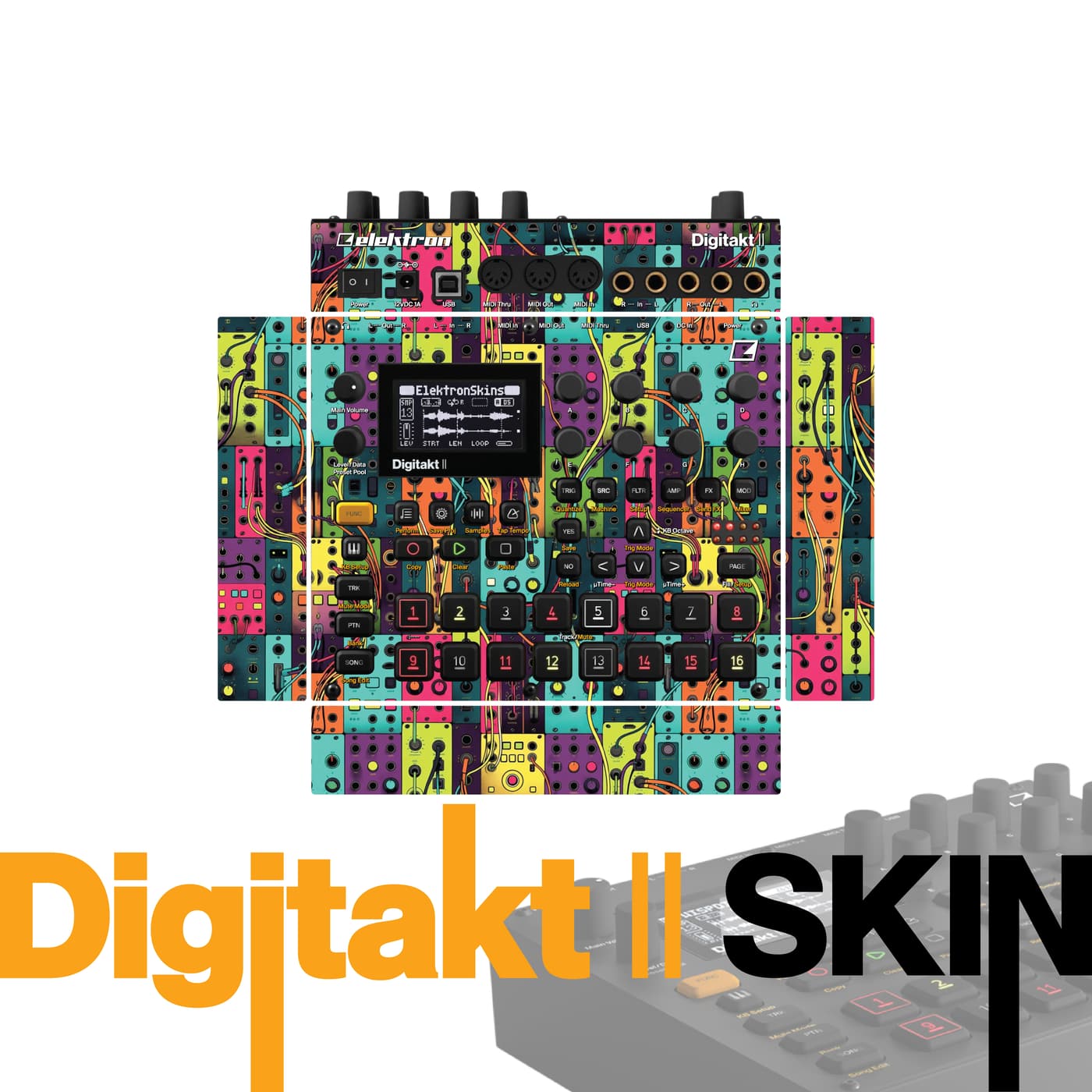 Electric Carnivalix vinyl skin for Elektron Digitakt II