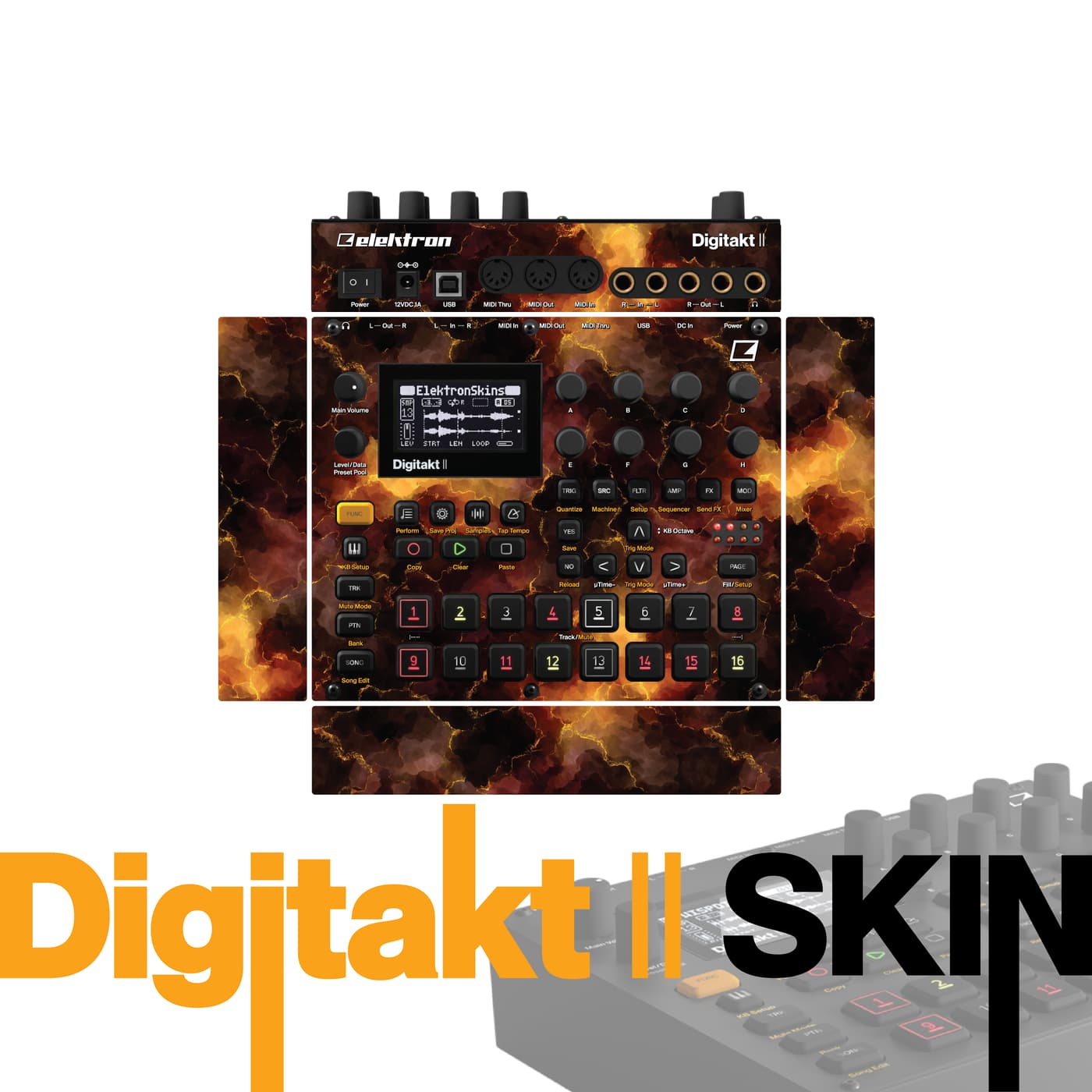 Firestorm Clouds vinyl skin for Elektron Digitakt II