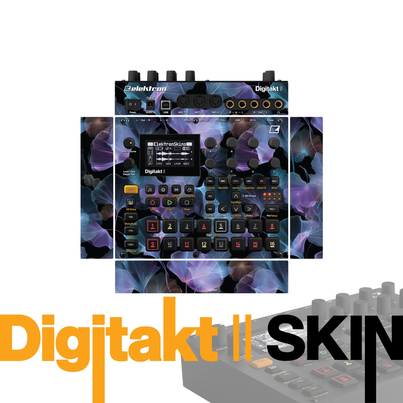Floral Void vinyl skin for Elektron Digitakt II