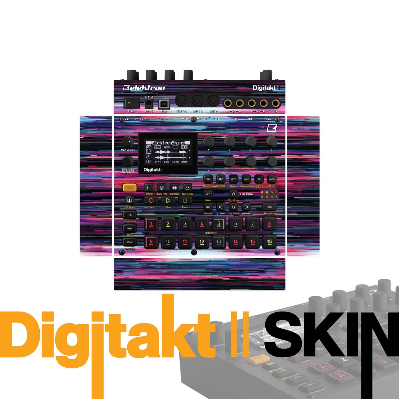 Glitchwave Prism vinyl skin for Elektron Digitakt II