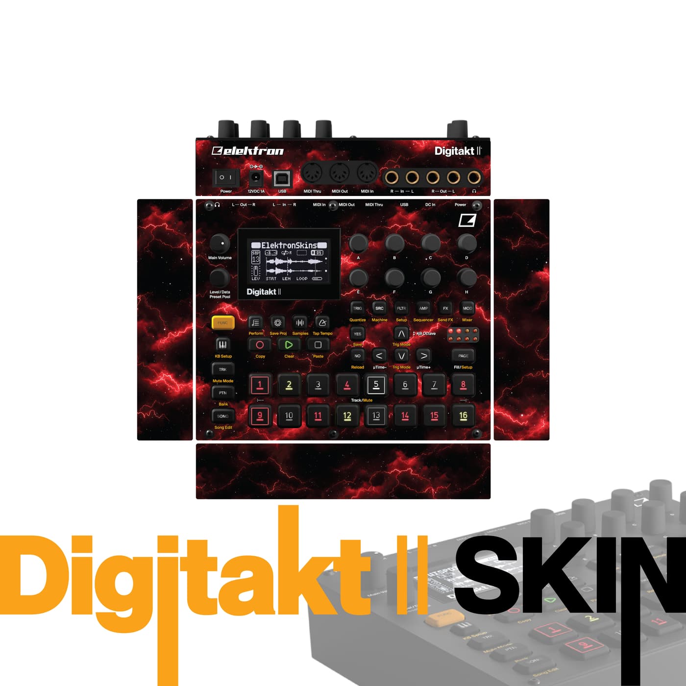 Lightning Strike vinyl skin for Elektron Digitakt II