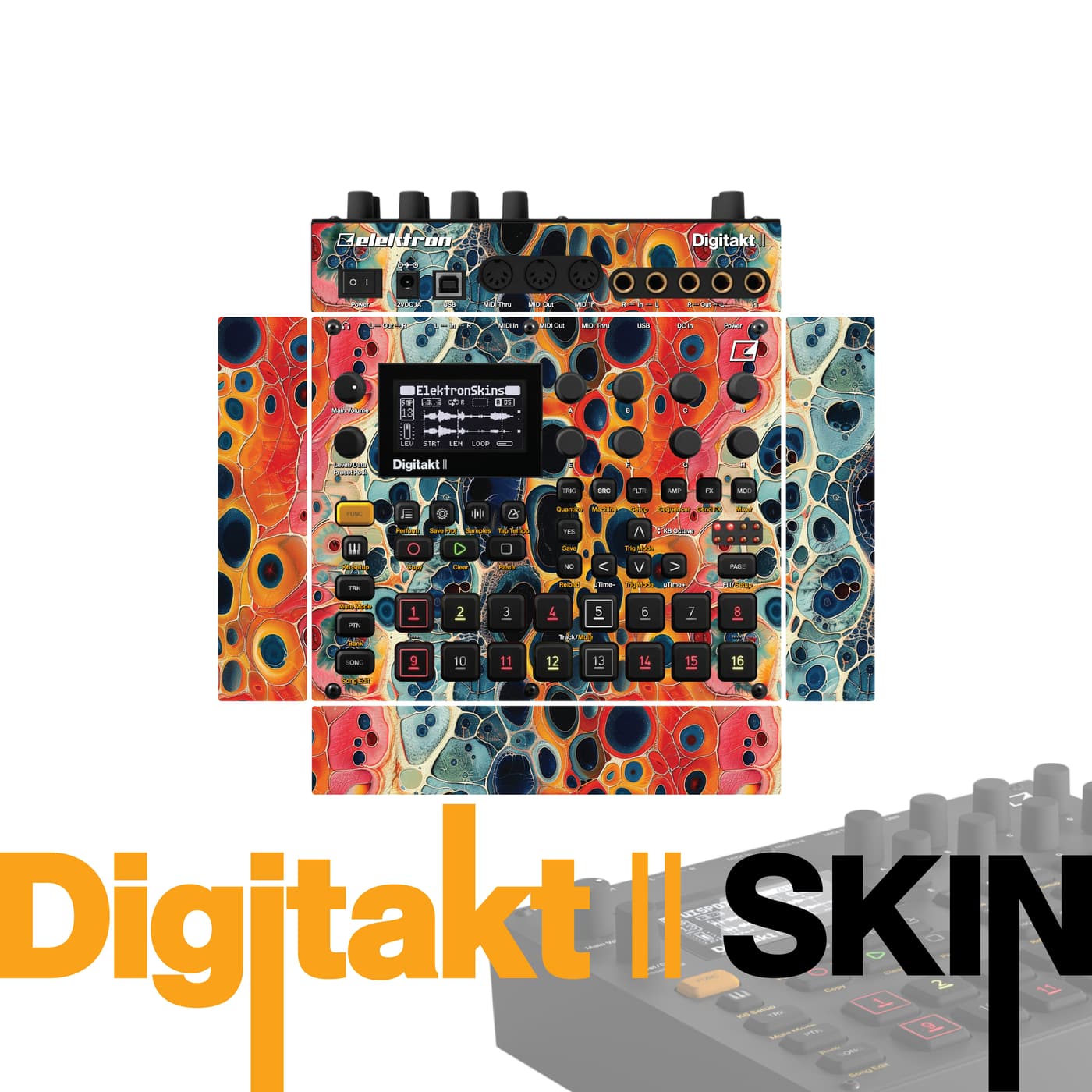 Liquid Color Flow vinyl skin for Elektron Digitakt II