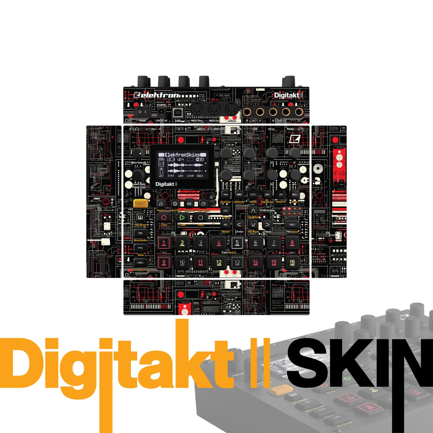 Midnight Circuitry vinyl skin for Elektron Digitakt II