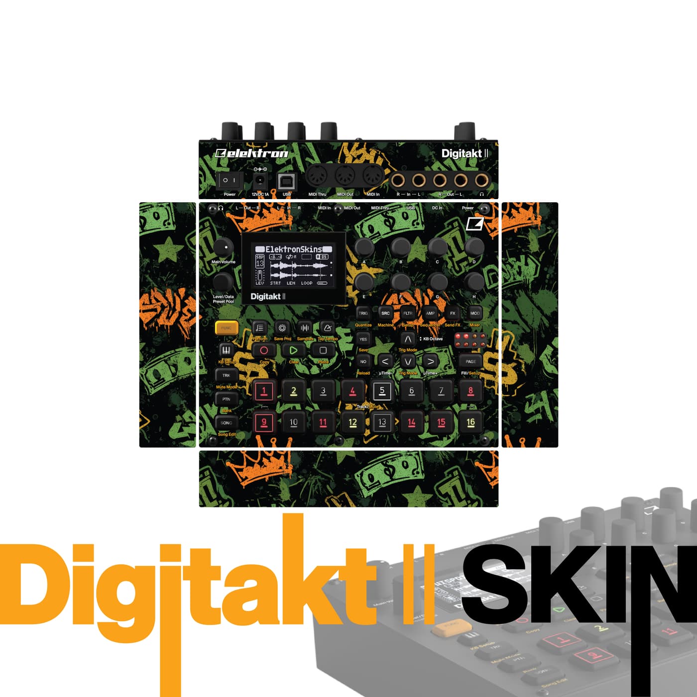 Money Jungle Beat vinyl skin for Elektron Digitakt II