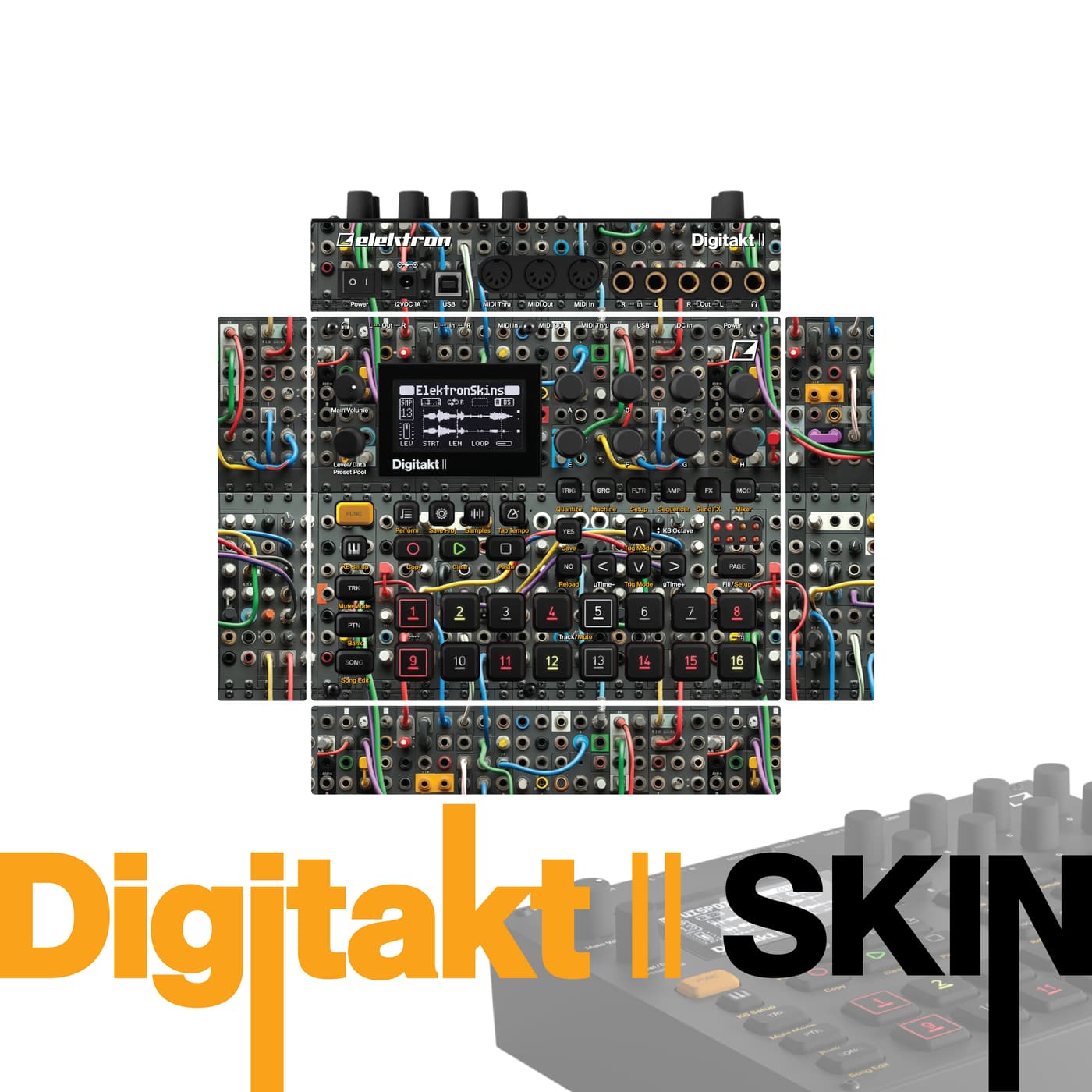 Patchwork Voltage vinyl skin for Elektron Digitakt II