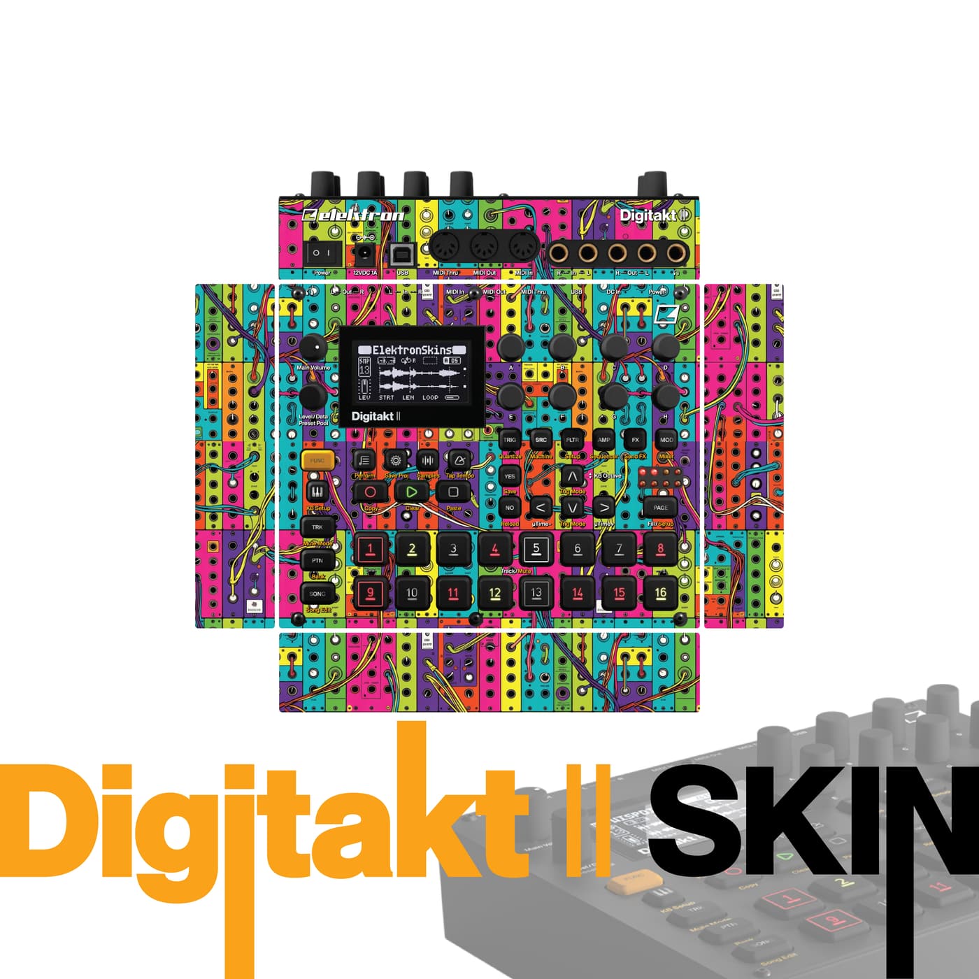 Prism Riot vinyl skin for Elektron Digitakt II