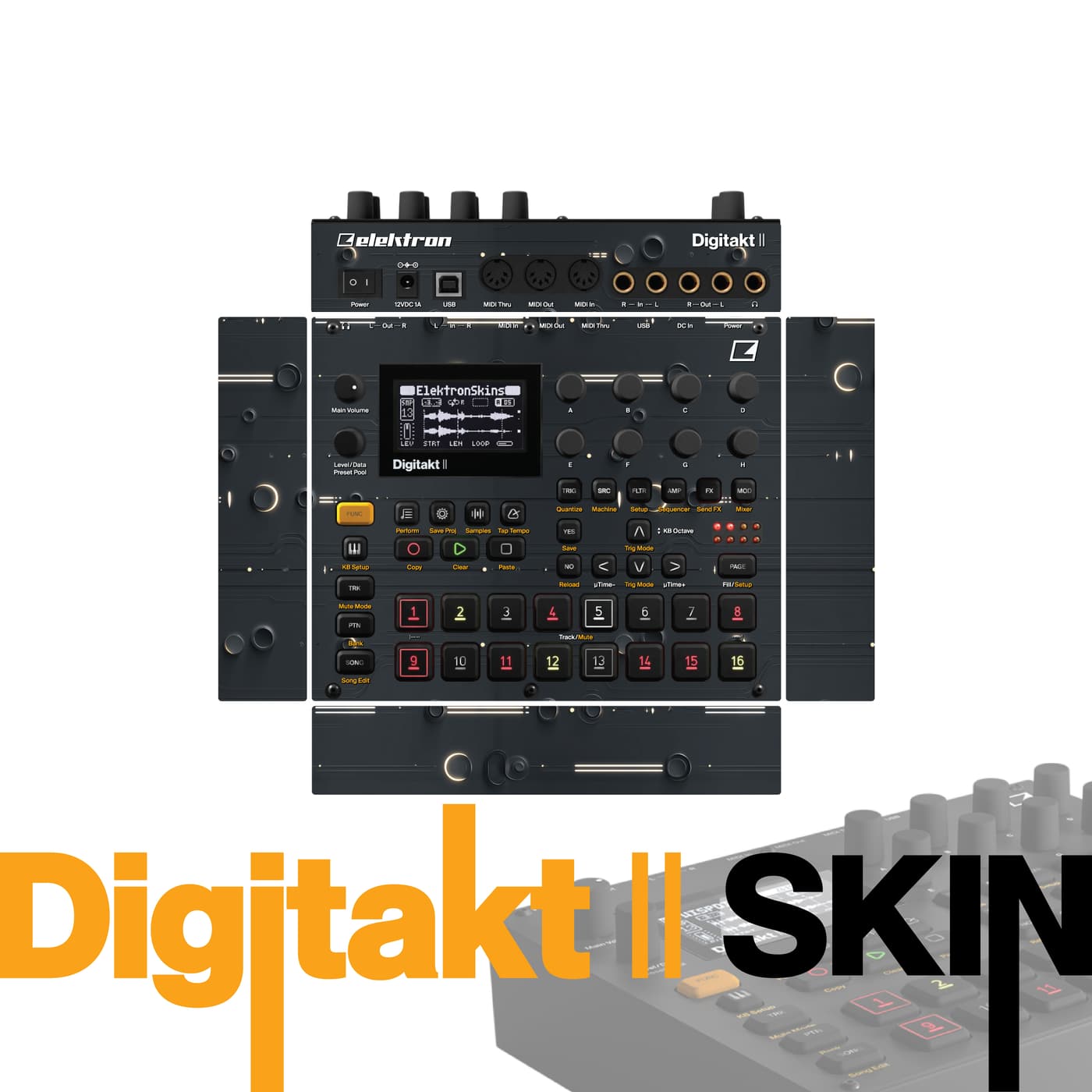 Purple Void vinyl skin for Elektron Digitakt II