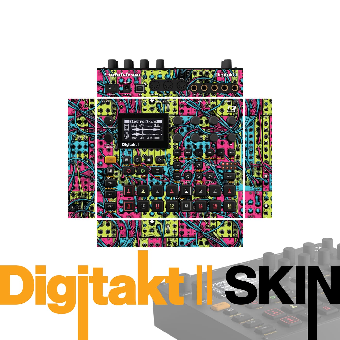 Radioactive Carnival vinyl skin for Elektron Digitakt II