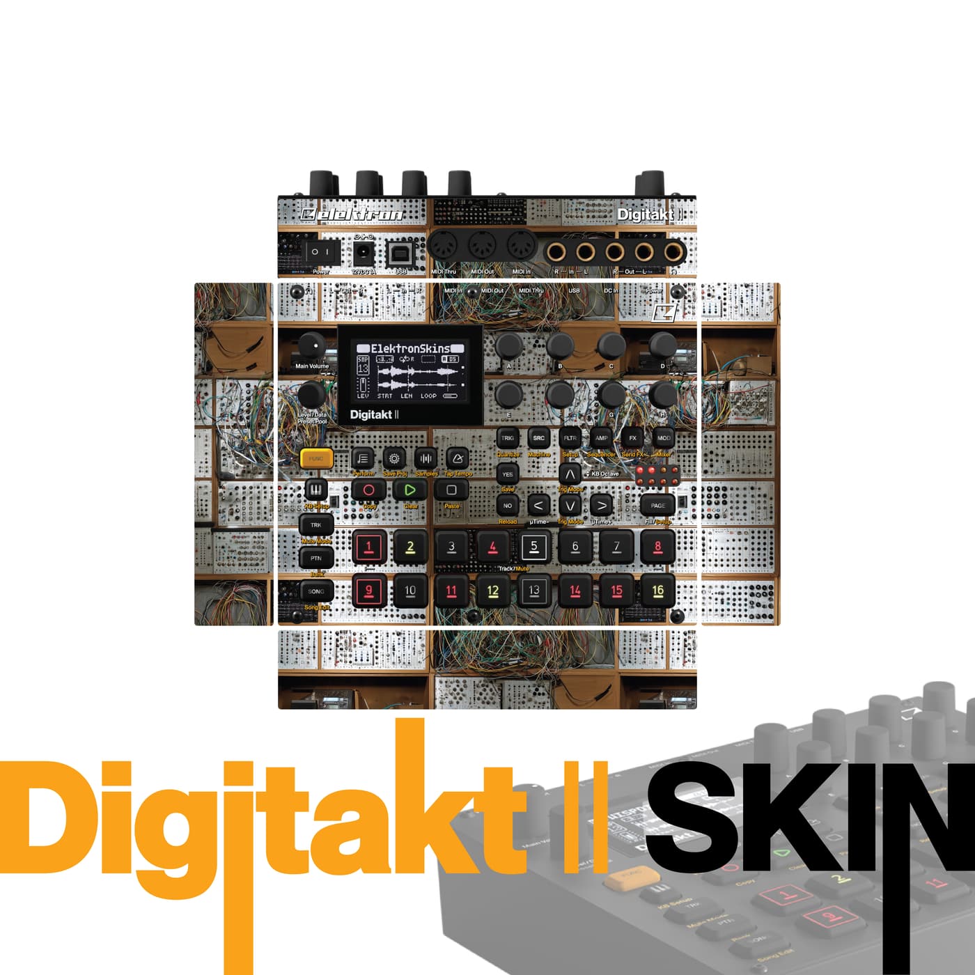 Retro Modular Haze vinyl skin for Elektron Digitakt II