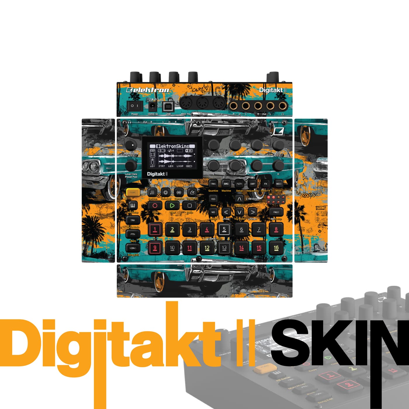 Retro Tape Cruise vinyl skin for Elektron Digitakt II