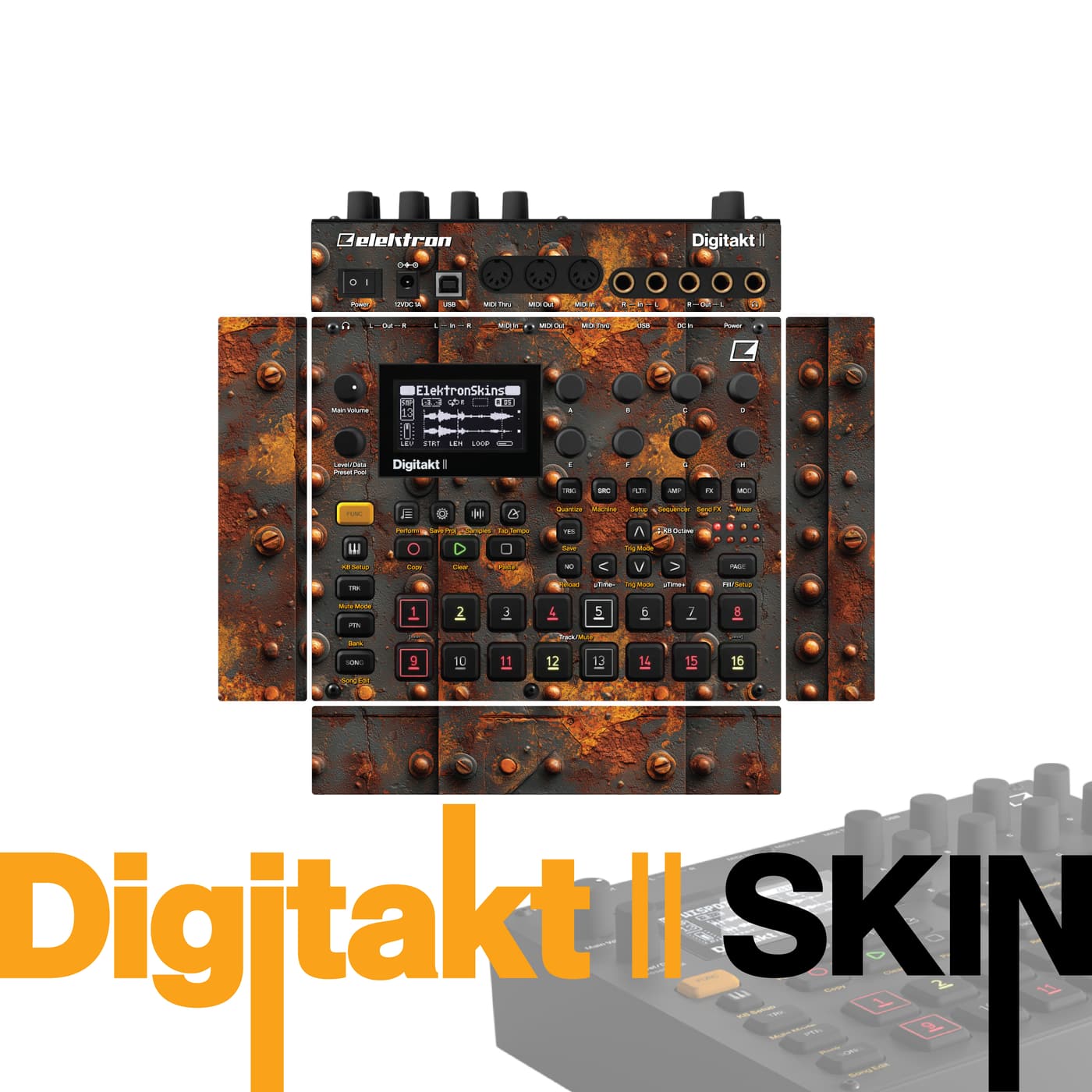 Rusted Iron Beat vinyl skin for Elektron Digitakt II