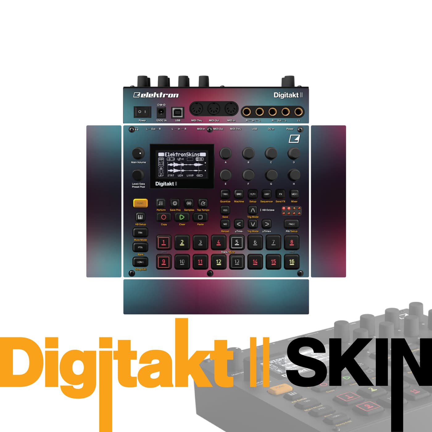 Soft Gradient Flow vinyl skin for Elektron Digitakt II