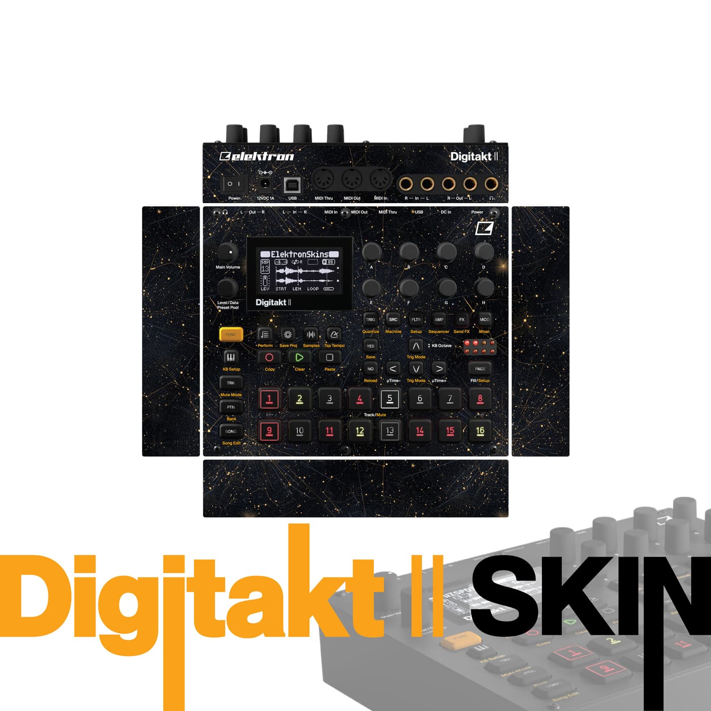 Star Circuit vinyl skin for Elektron Digitakt II