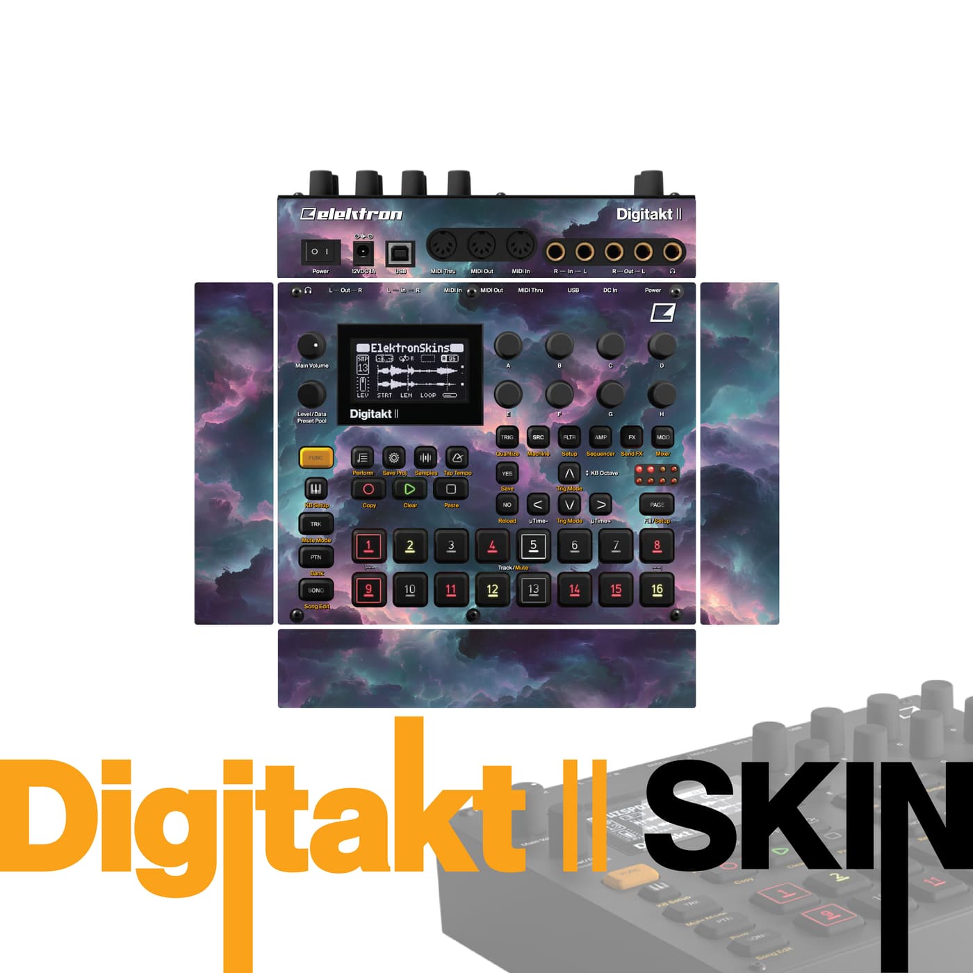 Storm Cloud Pulse vinyl skin for Elektron Digitakt II