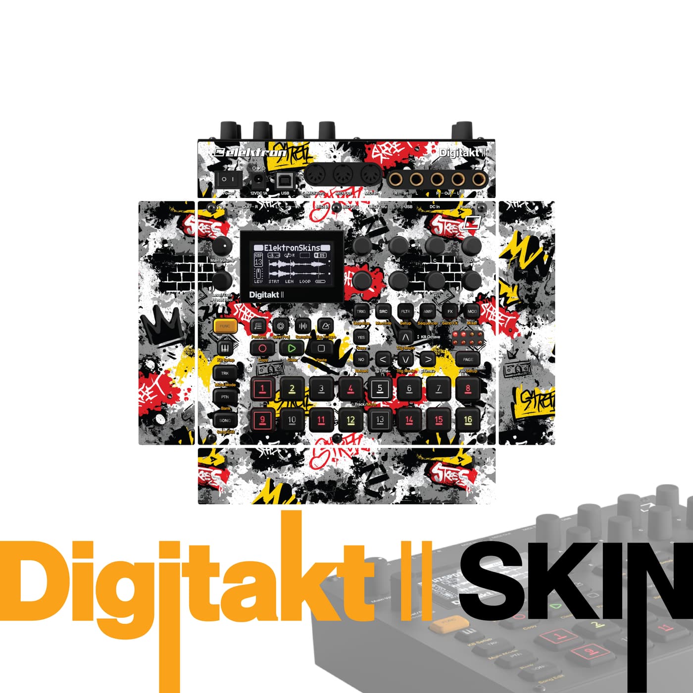 Street Wall Clash vinyl skin for Elektron Digitakt II