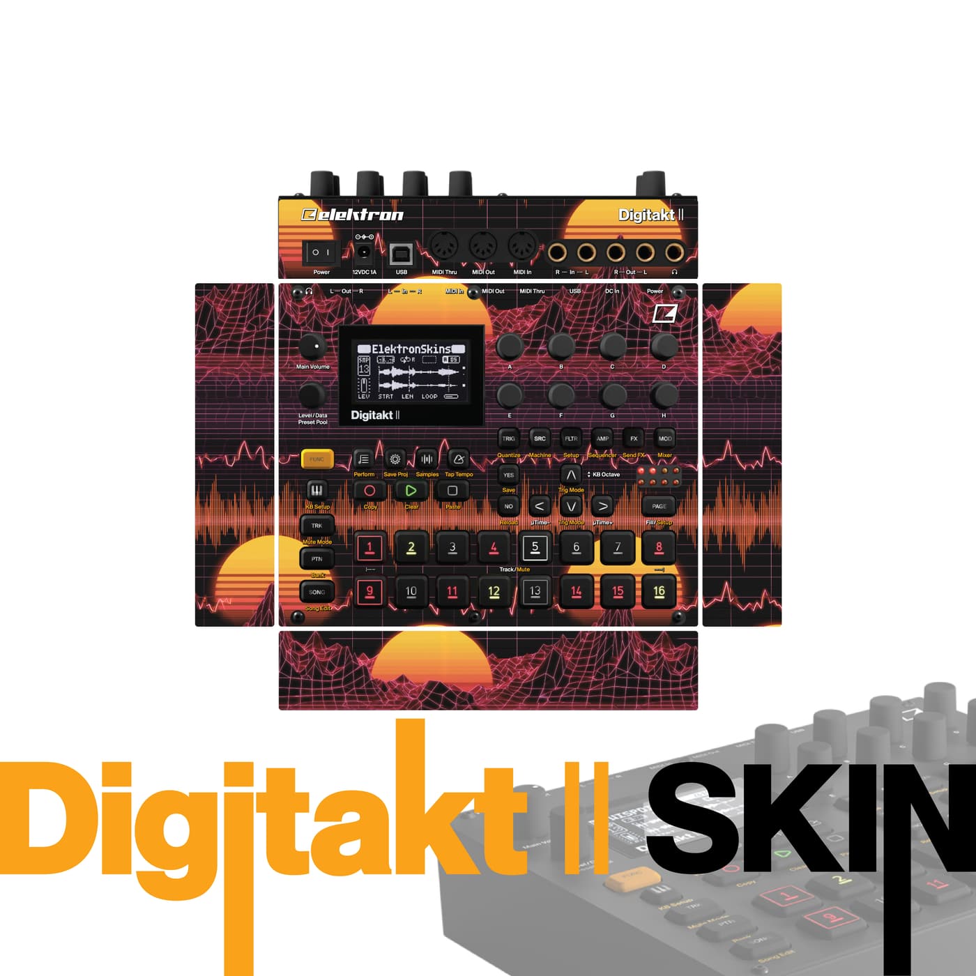 Sunset Waveform Trek vinyl skin for Elektron Digitakt II
