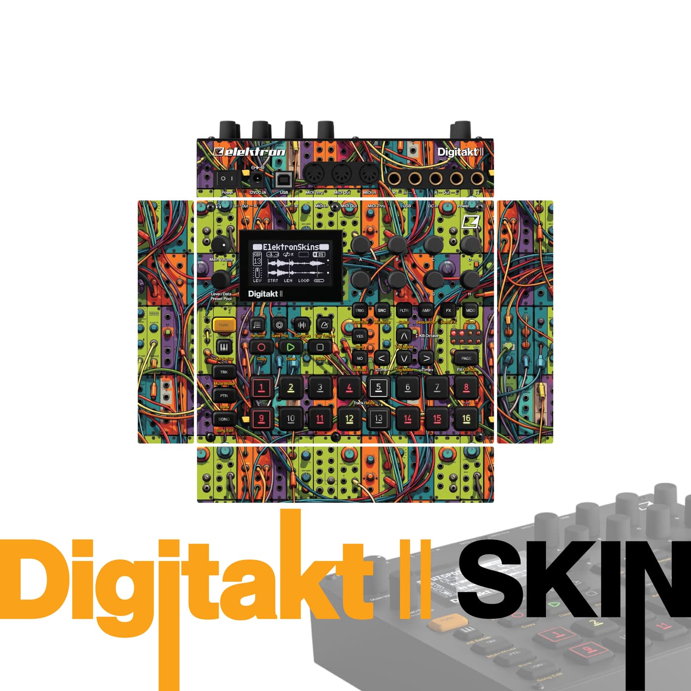 Tangle Riot vinyl skin for Elektron Digitakt II