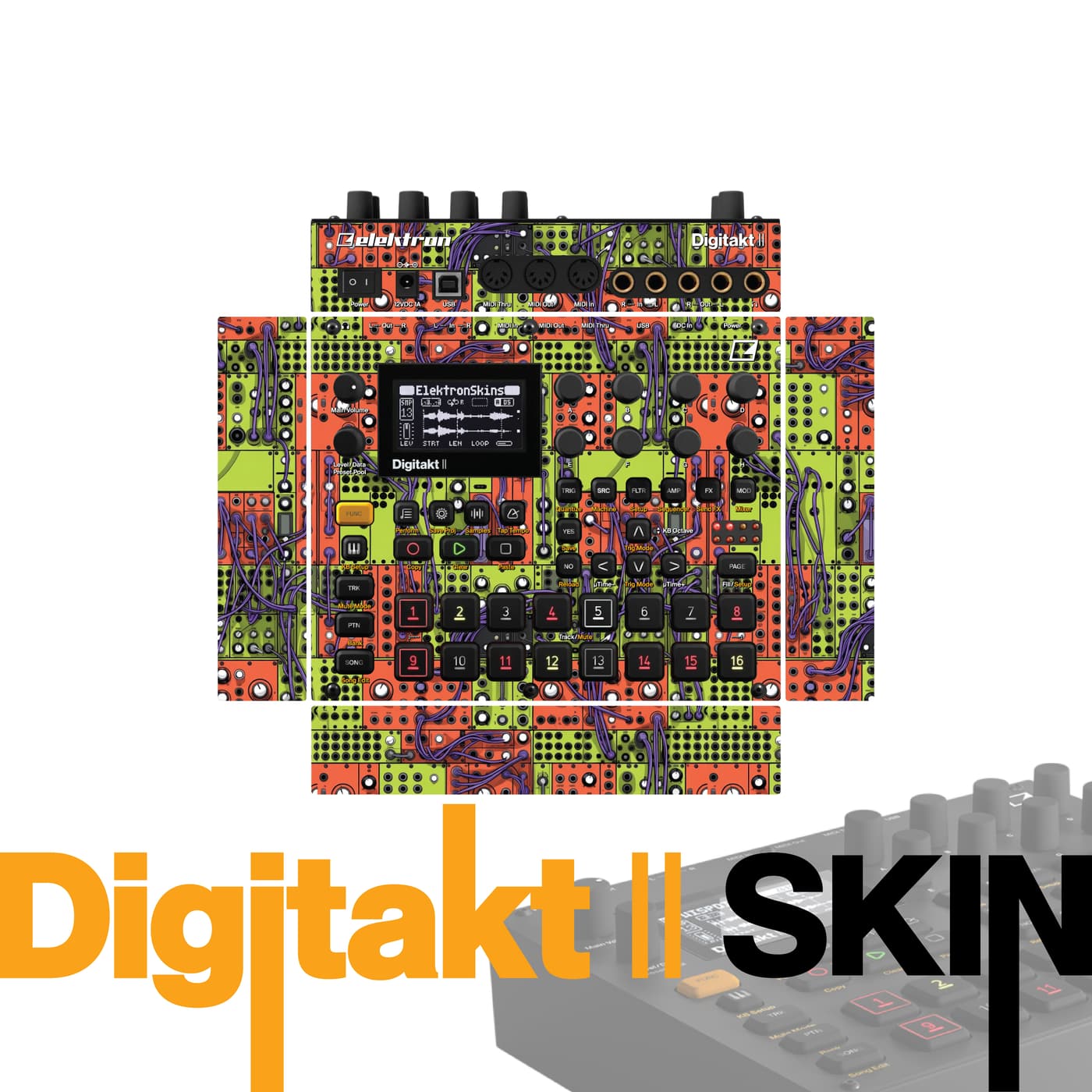 Toxic Carnival vinyl skin for Elektron Digitakt II