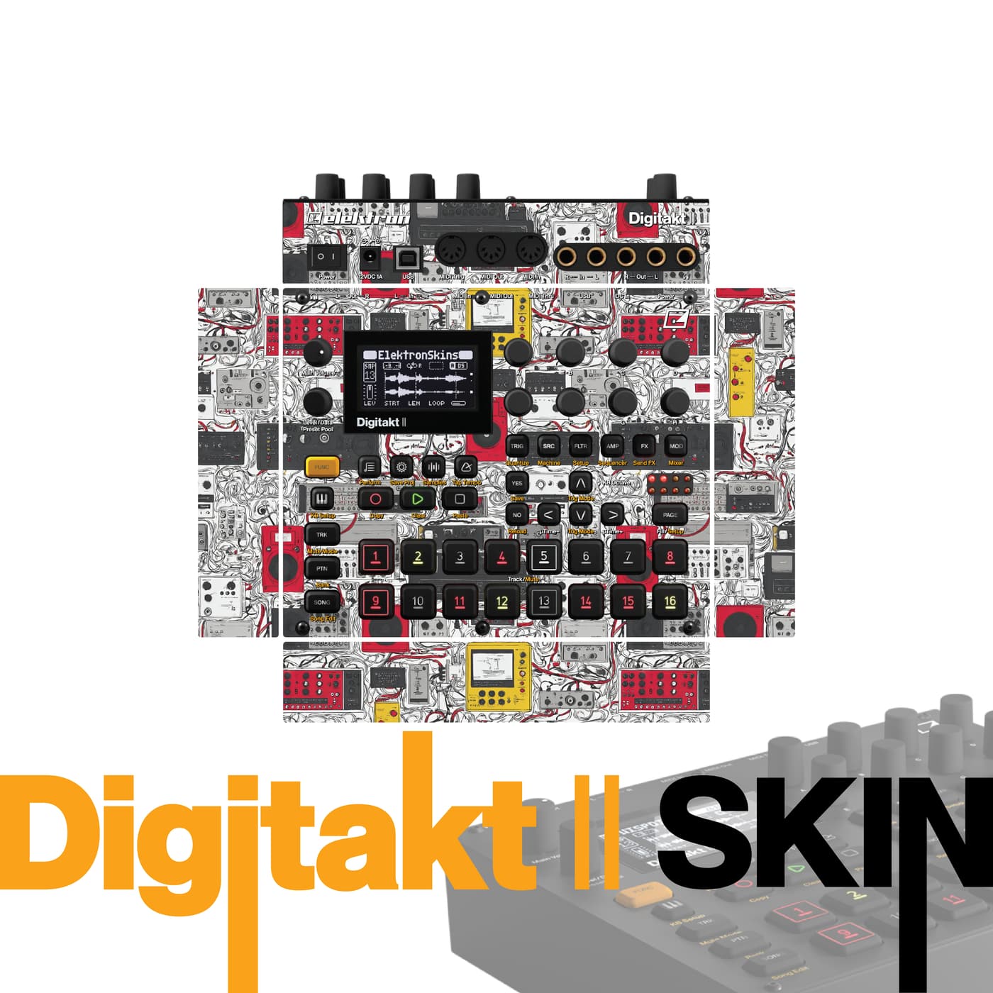 Urban Tangle Pulse vinyl skin for Elektron Digitakt II