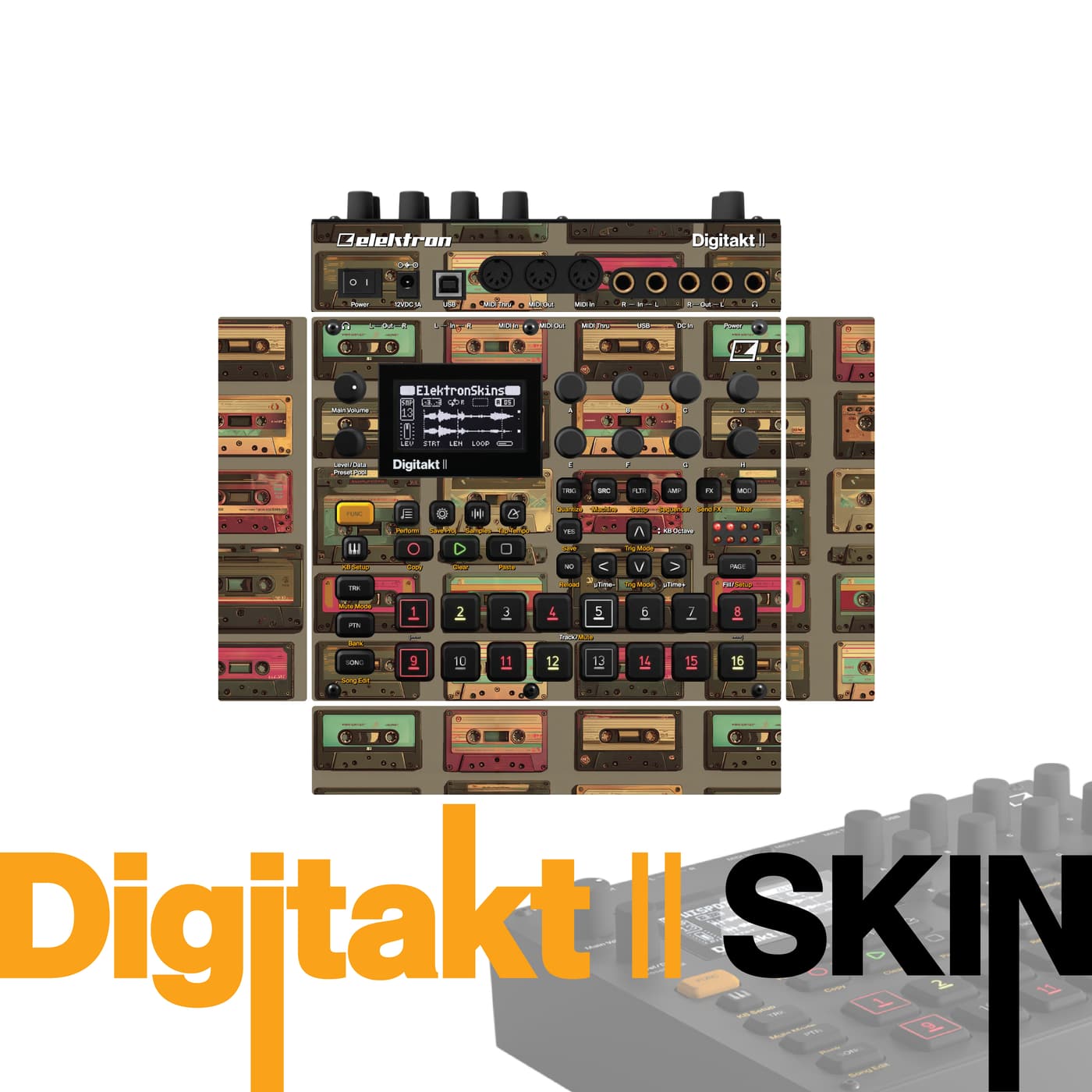 Vintage Tape Archive vinyl skin for Elektron Digitakt II