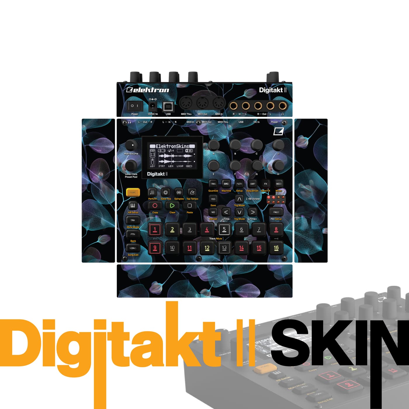Violet Flow vinyl skin for Elektron Digitakt II